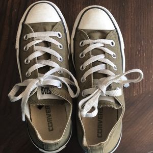 Army green converse sneakers